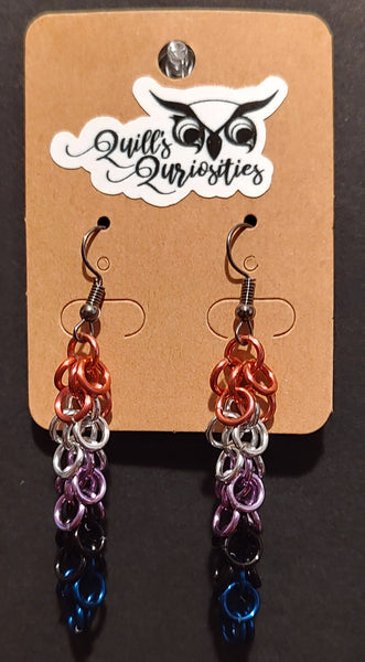 Gender Fluid PrideMaille Earrings- Long